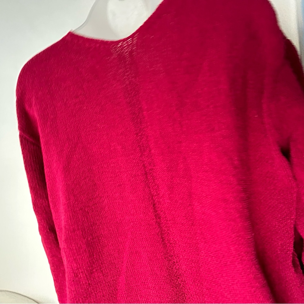 Philosophy Red Raspberry Knit V-Neck Sweater Large - Picture 7 of 14